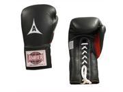 Professional MFG Lace Up Training Gloves in Black 16 oz.