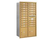 Mailbox w 20 MB1 Doors and 2 Parcel in Gold Rear Loading USPS Access