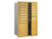 Mailbox w 14 MB1 Doors and 2 Parcel in Gold Front Loading Private Access