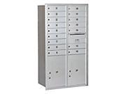 Mailbox w 16 MB1 Doors and 2 Parcel in Aluminum Rear Loading USPS Access