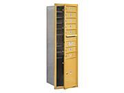 Mailbox w 7 MB1 Doors and 1 Parcel in Gold Front Loading USPS Access