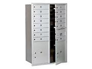 Mailbox w 14 MB1 Doors and 2 Parcel in Aluminum Front Loading USPS Access