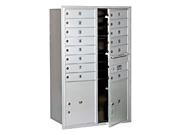 Mailbox w 14 MB1 Doors and 2 Parcel in Aluminum Front Loading Private Access