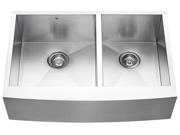 33 in. Farmhouse Stainless Steel Double Bowl Kitchen Sink
