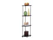 4 Tier Corner Shelf in Black Finish