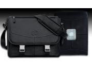 Premium Leather Large Shoulder Bag w 13 in. Sleeve Black
