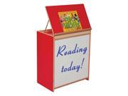 Kid s Play Wooden Big Book Display Unit w Markerboard Strawberry Red