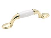 Allison 3 in. Drawer Pull in White Bright Brass Finish Set of 10