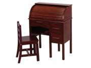 Junior Roll Top Desk Set in Espresso Finish