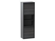 Sereni T 54 in. 2 Door Bookcase in Black Ebony Melamine Finish