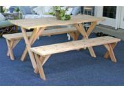 Backyard Bash Picnic Table w 2 Detached Benches 96 in.
