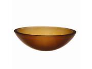 Translucence Round Glass Vessel Sink in Frosted Amber 1019T FAM