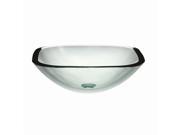 Transparent Square Glass Vessel Sink in Natural Glass 1139T TNG
