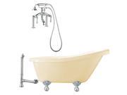 Newton 67 in. Slipper Tub w Deck Mount Faucet