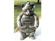 Oakland Living Smokee Bear Cast Aluminum Chimenea With Grill Pewter 8028 AP