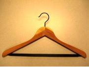 Set of 12 Cedar Concave Suit Hanger w PVC Ribbed Bar in Natural