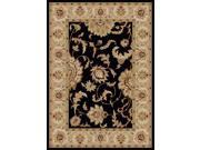 Como Olefin Traditional Rug 2.2 ft. x 7.7 ft. in Black
