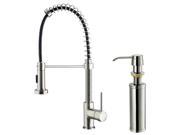13 in. Kitchen Faucet w Deck Plate and Soap Dispenser