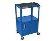 Adjustable AV Cart w Cabinet in Blue
