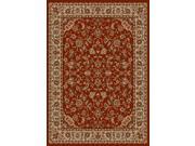 Como Olefin Traditional Area Rug 5.5 ft.x 7.7 ft. in Brick Red