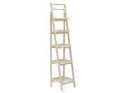 Leaning Etagere in Distressed Ivory Finish