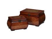 Decorative Lacquered Wood Chests Set of 2