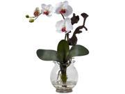 Mini Phalaenopsis w Fluted Vase Silk Flower Arrangement