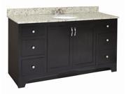 Design House 541433 Ventura Espresso Vanity Cabinet with 2 Doors and 4 Drawers 60 Inches by 21 Inches 541433