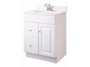 Design House 545004 Wyndham White Semi Gloss Vanity Cabinet with 1 Door and 2 Drawers 24 Inches by 18 Inches by 31.5 Inches 545004