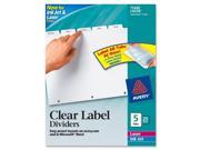Avery Dennison Index Maker Laser Punched 5 Tabs 25 St Box White