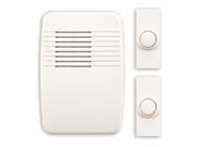 Wireless Plug In Door Chime Kit with Two Push Buttons in White