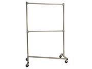 Heavy Duty Z Rack Garment Rack w 48 in. Double Rail in Silver