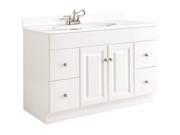 Design House 531145 Wyndham White Semi Gloss Vanity Cabinet with 2 Doors and 4 Drawers 48 Inches by 21 Inches by 31.5 Inches 531145