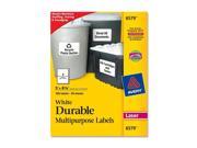 Avery Dennison Durable ID Labels Laser Permanent 5 X8 1 8 100 Box White