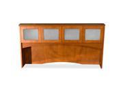 Lorell Overhead Storage w Glass Door 72 X16 X41 Honey Cherry