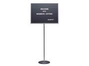 Quartet Message Board w Stand Magnetic Square Corners 24 X18 Gy