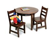 Child s Round Table and 2 Chairs Walnut