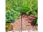 Fern Green Crackle Birdbath Bowl with Stand