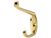 Coat Hook in Polished Brass Set of 10