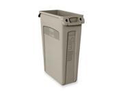 Rubbermaid Commercial Prod. Waste Container w Venting Channel 23 Gallon 22 X11 X30 Bg