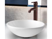 White Phoenix Stone Glass Vessel Sink with Faucet