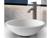 Glass Vessel Sink with Brushed Nickel Faucet