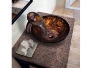 Vessel Sink and Waterfall Faucet Set in Oil Rubbed Bronze