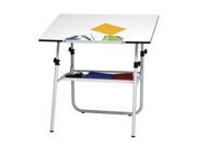 Ultima Fold A Way Draft Table with Tray White