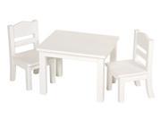 Doll Table And Chairs Set in White Finish