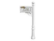 Lewiston Mailbox with Fluted Base and Ball Finial White