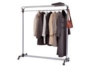 Double Sided High Capacity Mobile Garment Rack w 3 Hangers
