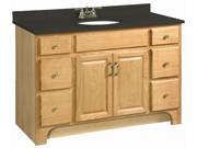 Design House 530410 Richland Nutmeg Oak Vanity Cabinet with 2 Doors and 4 Drawers 48 Inches by 33.5 Inches 530410