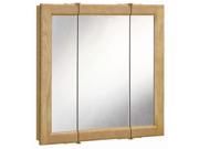 Design House 530550 Richland Nutmeg Oak Tri View Medicine Cabinet Mirror with 3 Doors 24 Inches by 24 Inches 530550