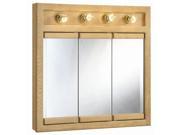 Design House 530600 Richland Nutmeg Oak 4 Light Tri View Wall Cabinet 30 Inches by 30 Inches 530600